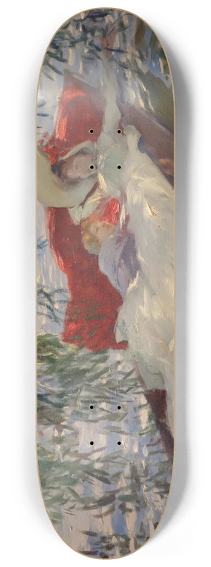 John Singer Sargent - Lady and Child Asleep in a Punt under the Willows 8.25 inch art skate deck