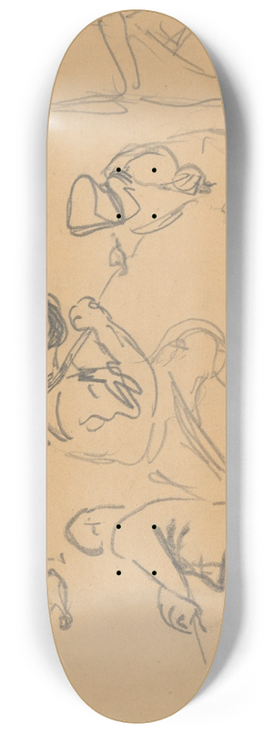 John Singer Sargent - Men Pulling Ropes 8.25 inch art skate deck