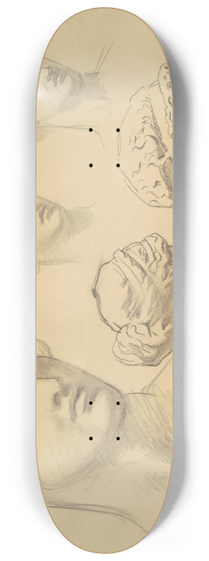 John Singer Sargent - Studies for Apollo and the Muses 8.25 inch art skate deck