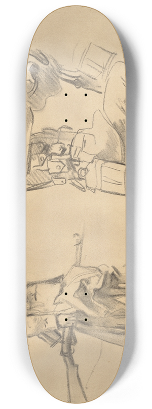 John Singer Sargent - Studies for Gassed (recto) 8.25 inch art skate deck