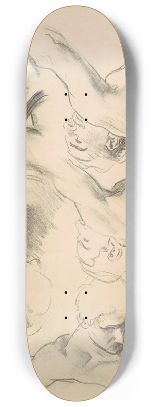John Singer Sargent - Studies for Heaven and Hell 8.25 inch art skate deck