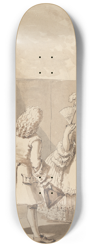 John Thomas Smith - Hogarth Declaring His Love to Miss Thornhill 8.25 inch art skate deck
