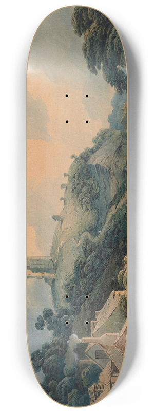 John Varley - Knaresborough on the River Nidd, Yorkshire 8.25 inch art skate deck