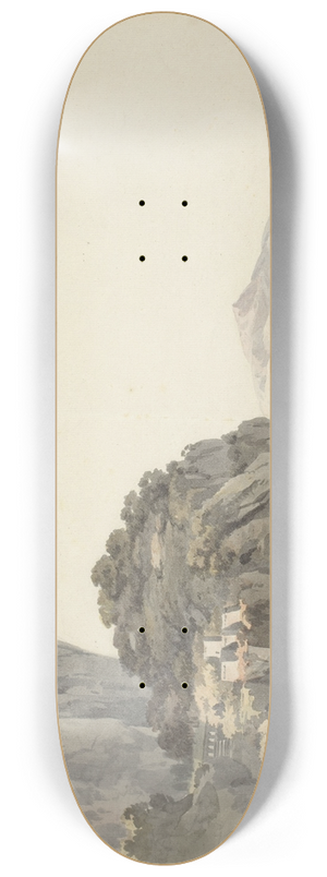 John Warwick Smith - An Italian Coast Scene 8.25 inch art skate deck