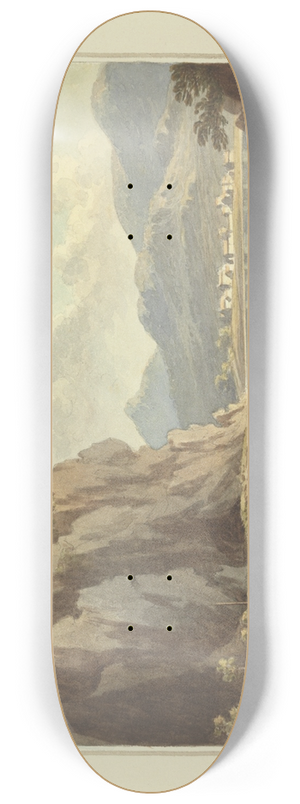John Warwick Smith - Castle of Schrecstein on the Elbe 8.25 inch art skate deck
