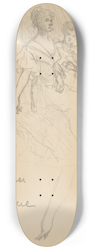 John White Alexander - Study for The SkinnerSisters 8.25 inch art skate deck