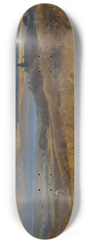 John William Inchbold - Cornfield at sunset 8.25 inch art skate deck