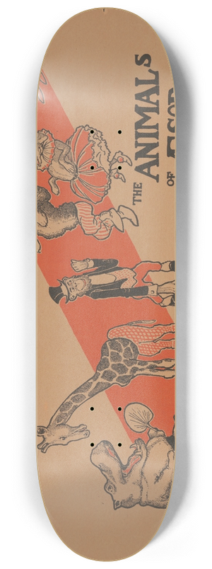 Jo Mora - The animals of Aesop 8.25 inch art skate deck
