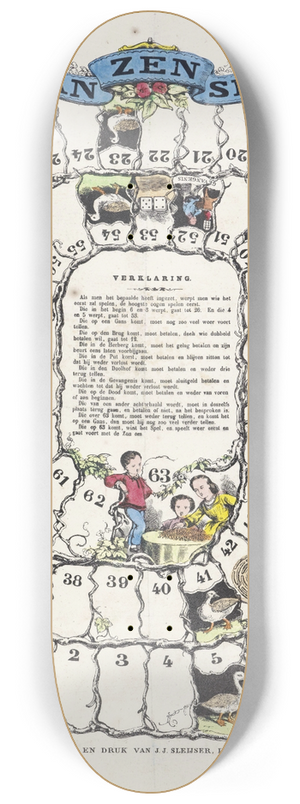 J.J. Sleijser - Ganzenspel 8.25 inch art skate deck J.J. Sleijser - Ganzenspel 8.25 inch art skate deck