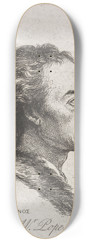 Jonathan Richardson the Elder - Alexander Pope, Profile 8.25 inch art skate deck