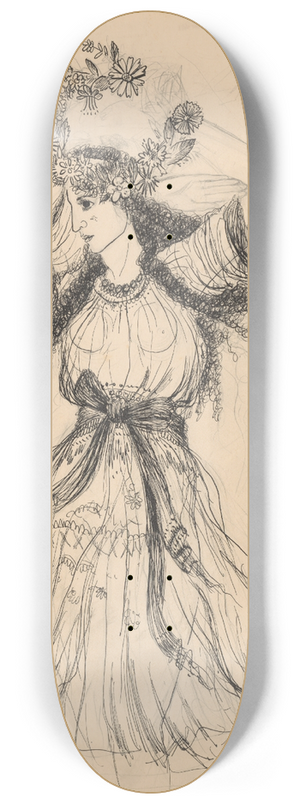 Jn Novk - Study for an Illustration 8.25 inch art skate deck