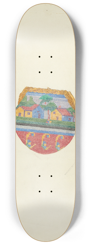 Josephine C. Romano - Beaded Purse 8.25 inch art skate deck