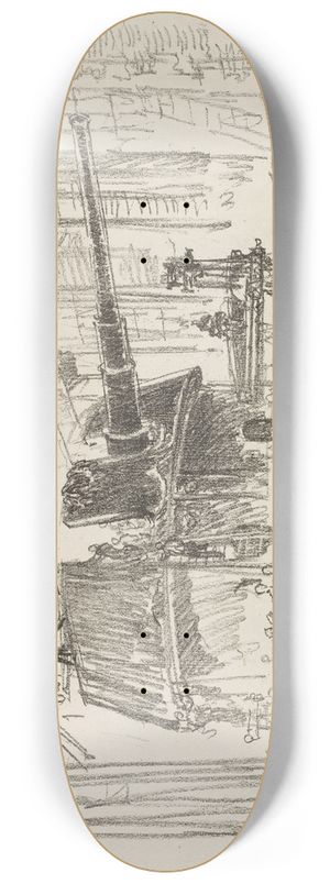 Joseph Pennell - Fitting Guns in Turrets 8.25 inch art skate deck