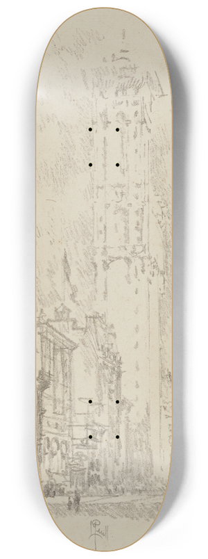 Joseph Pennell - The Times Building 8.25 inch art skate deck