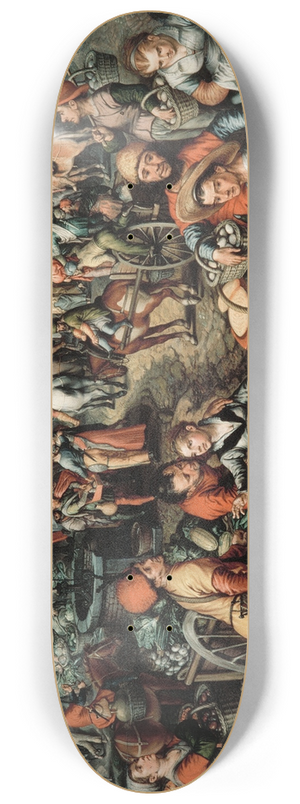 Joachim Beuckelaer - Market Scene, Ecce Homo, the Flagellation and the Carrying of the Cross 8.25 inch art skate deck Joachim Beuckelaer - Market Scene, Ecce Homo, the Flagellation and the Carrying of the Cross 8.25 inch art skate deck