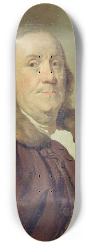 Joseph Siffred Duplessis - Benjamin Franklin (1706-1790) 8.25 inch art skate deck