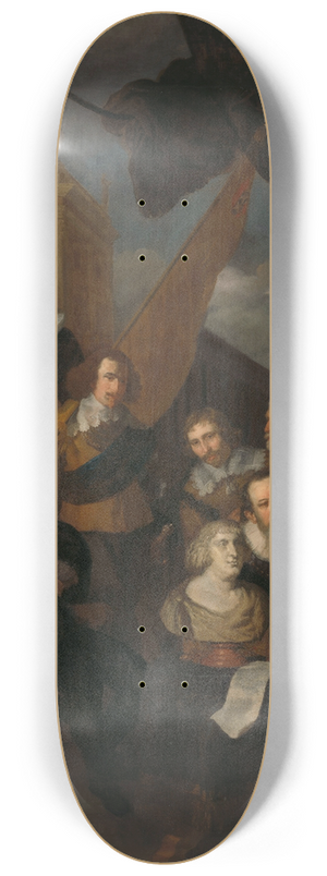 Joachim Von Sandrart - Officers and other Civic Guardsmen of the XIX District of Amsterdam, waiting to welcome Marie de Mdicis, 1 September 1638 8.25 inch art skate deck