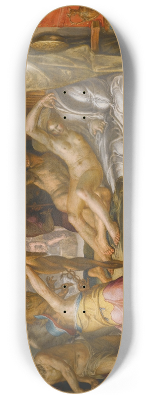 Joachim Wtewael - Mars And Venus Surprised By Vulcan 8.25 inch art skate deck Joachim Wtewael - Mars And Venus Surprised By Vulcan 8.25 inch art skate deck
