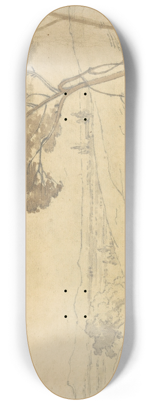 Joseph Wright of Derby - Landscape with Distant Buildings 8.25 inch art skate deck