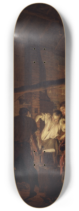 Joseph Wright of Derby - The Blacksmiths Shop 8.25 inch art skate deck