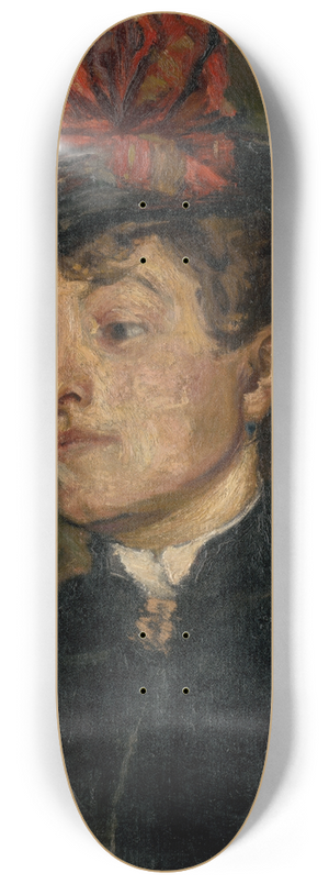 Jozef Hanula - Head Of A Lady In A Hat 8.25 inch art skate deck