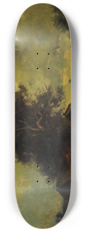 Jules Dupr - River Landscape with Cottage 8.25 inch art skate deck
