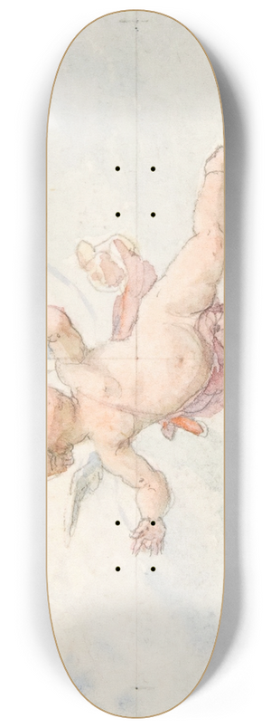 Jules-Edmond-Charles Lachaise - A winged putto 8.25 inch art skate deck