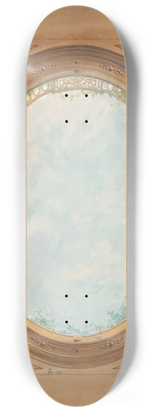 Jules-Edmond-Charles Lachaise - Design for a ceiling with trompe loeil balustrade and sky 8.25 inch art skate deck