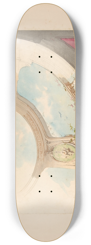 Jules-Edmond-Charles Lachaise - Design for a ceiling with trompe loeil balustrade and sky 8.25 inch art skate deck