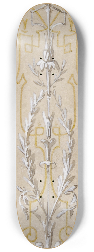 Jules-Edmond-Charles Lachaise - Design for a decorative panel painted in rococco style 8.25 inch art skate deck