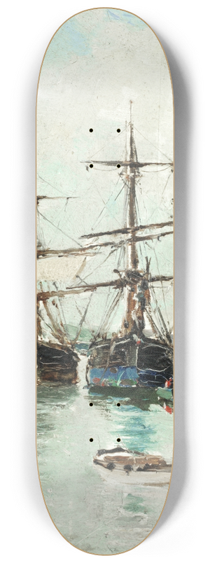 Joaqun Sorolla - Boats in a harbour 8.25 inch art skate deck