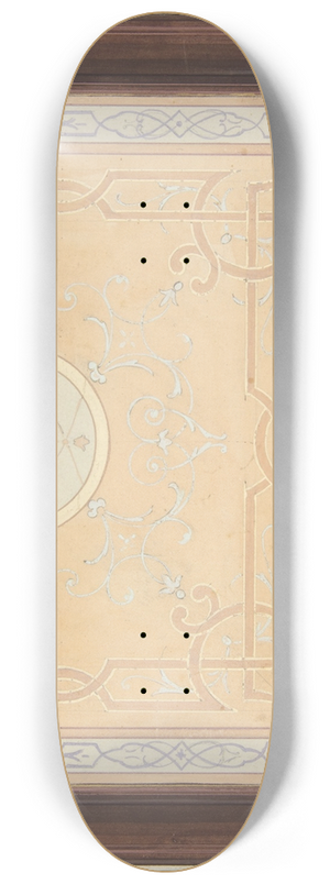 Jules-Edmond-Charles Lachaise - Design for the decoration of a ceiling with strapwork and rinceaux 8.25 inch art skate deck