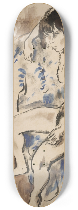 Jules Pascin - Nu assis (La premire sance) 8.25 inch art skate deck