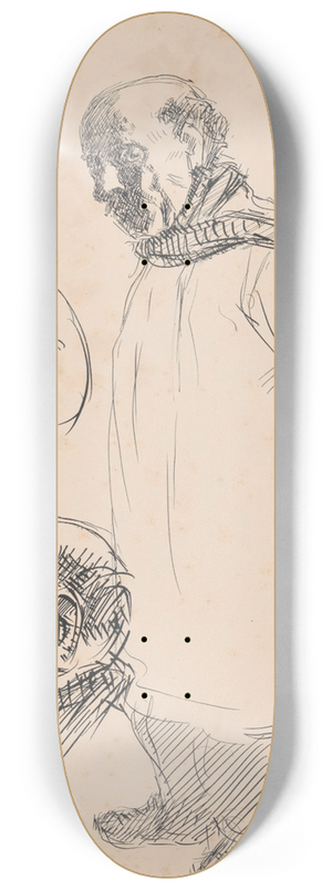 Jules Schmalzigaug - Standing Man and Two Heads 8.25 inch art skate deck