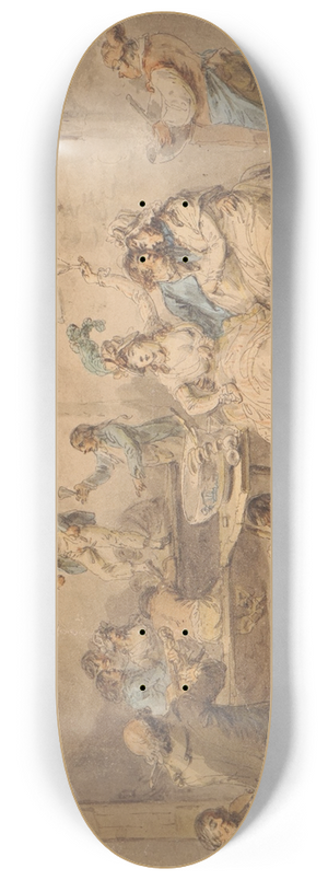 Julius Caesar Ibbetson - Jack Ashore  Sailors Carousing 8.25 inch art skate deck