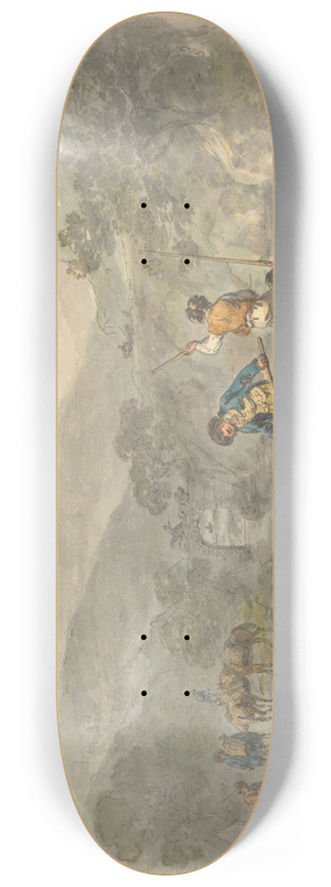 Julius Caesar Ibbetson - Salmon Spearing 8.25 inch art skate deck