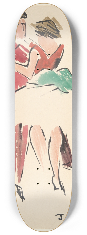 Joaqun Torres-Garca - Artists Ball; TwoDancers 8.25 inch art skate deck