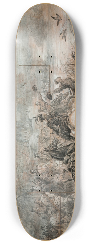 Juliusz Kossak - Heron Hunting 8.25 inch art skate deck