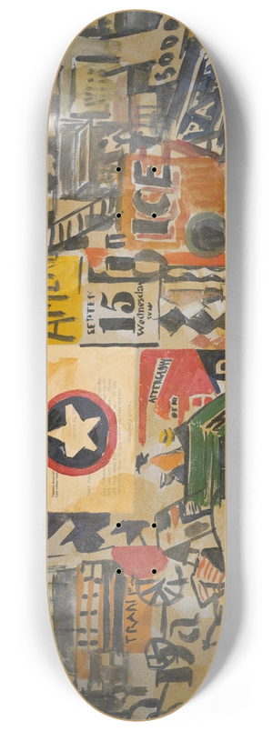 Joaqun Torres-Garca - New York StreetScene 8.25 inch art skate deck