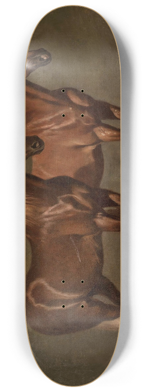 Jzef Brodowski - Two horses 8.25 inch art skate deck
