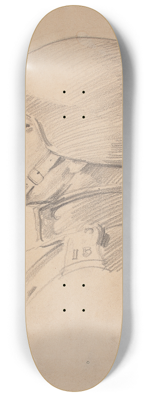 Jzef Mehoffer - Study of a soldiers head 8.25 inch art skate deck