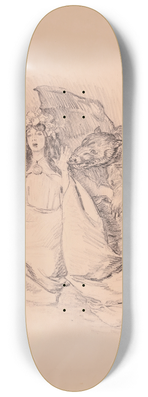 Jzef Mehoffer - The scared princess 8.25 inch art skate deck