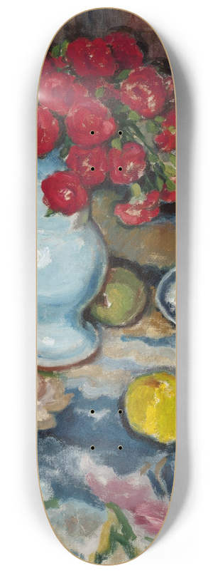 Jzef Pankiewicz - Red carnations (Still life with a blue vase) 8.25 inch art skate deck