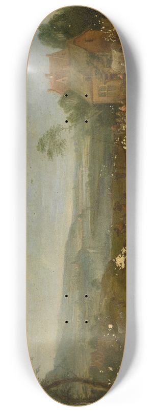 Karel Breydel - Landscape with Figures 8.25 inch art skate deck