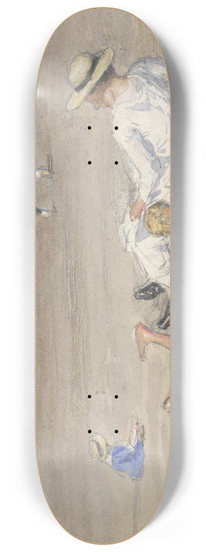 Johan Antonie de Jonge - Rustend kindermeisje met twee kinderen op het strand 8.25 inch art skate deck Johan Antonie de Jonge - Rustend kindermeisje met twee kinderen op het strand 8.25 inch art skate deck