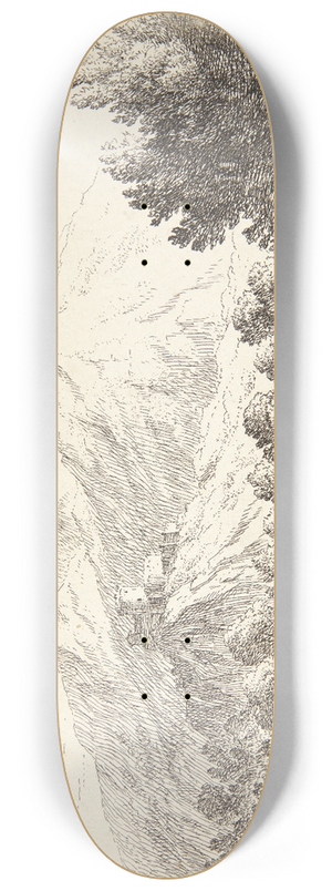 Karel Dujardin - Fire bjerge Et sel og fr i forgrunden 8.25 inch art skate deck