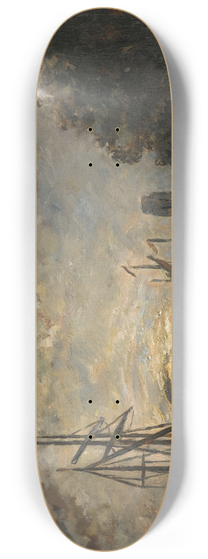 Johan Barthold Jongkind - Clair De Lune Sur Un Canal, Dordrecht 8.25 inch art skate deck