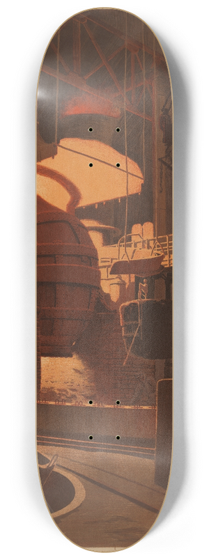 Karl Biese - Im Stahlwerk bei Krupp 8.25 inch art skate deck