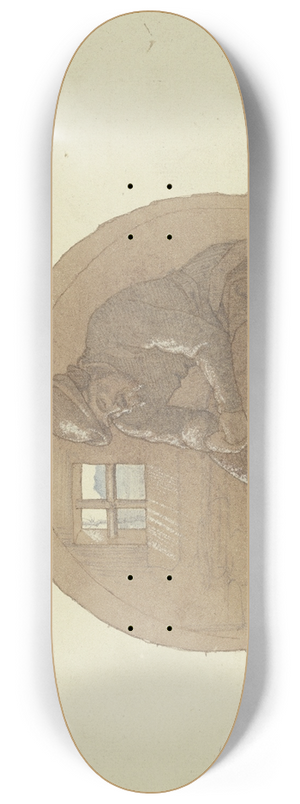 Karl Friedrich Harveng - Old man in prison 8.25 inch art skate deck