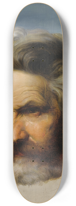 Karl Friedrich Lessing - Study of a Bearded Man 8.25 inch art skate deck